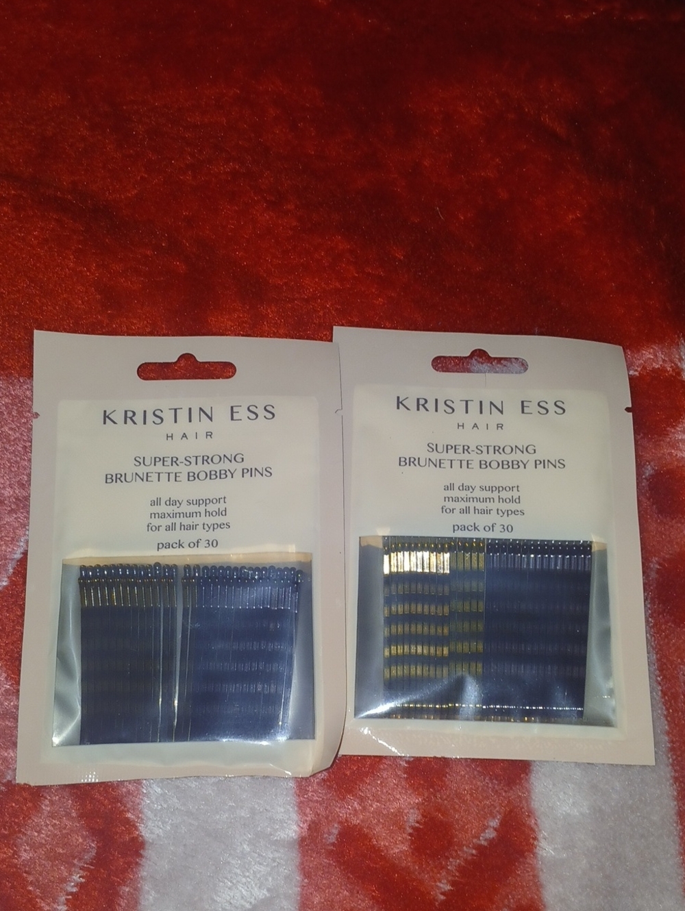 Kristin Ess Super-Strong Brunette Bobby Pins - Black (Pack of 30)